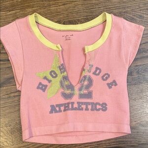 Urban Outfitters Pink and Yellow Knit Top